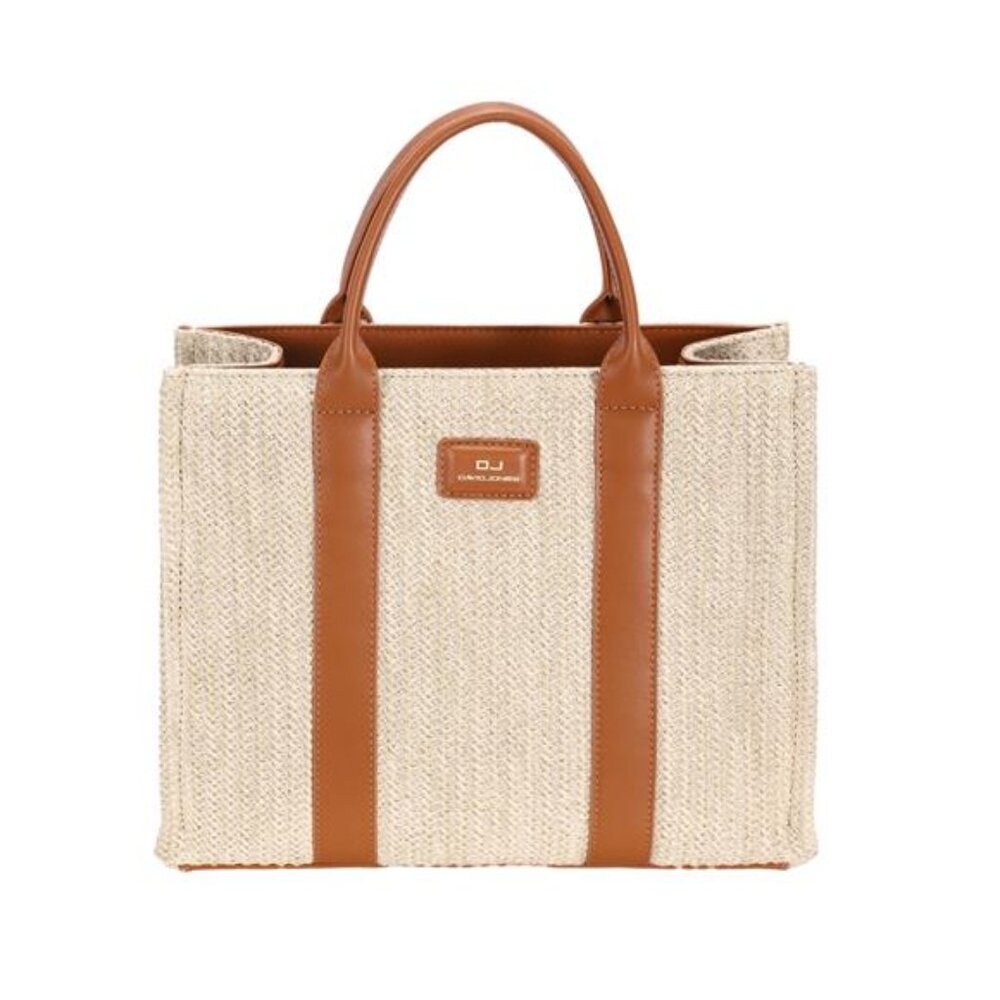 David‎ Jones Square Woven Tote Handbag